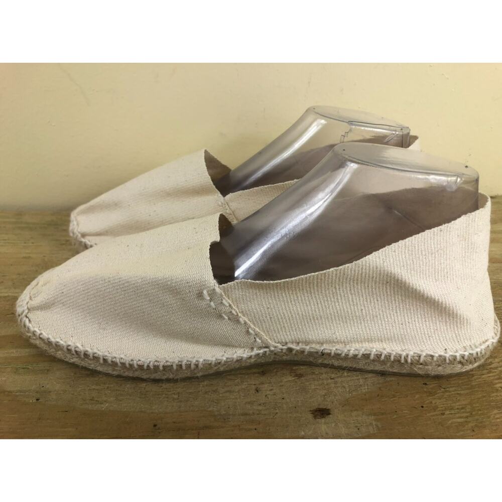 New Diegos Espadrilles 43 Beige Tan Canvas Handmade Classic Flat Shoes Sandals